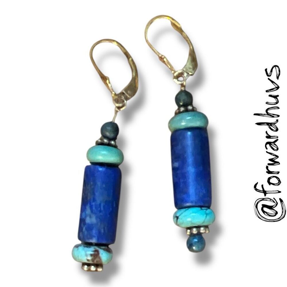 Bundle Sale 3 for $15 | Asymmetrical Blue & Turquoise Bead Earrings